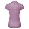 FootJoy Ladies Animal Print Cap Sleeve Lisle Polo Shirt White - Berry - Black
