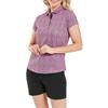 FootJoy Ladies Animal Print Cap Sleeve Lisle Polo Shirt White - Berry - Black
