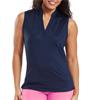 FootJoy Ladies Animal Print Sleeveless Lisle Shirt Navy