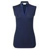 FootJoy Ladies Animal Print Sleeveless Lisle Shirt Navy