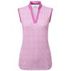 FootJoy Ladies Animal Print Sleeveless Lisle Shirt Berry
