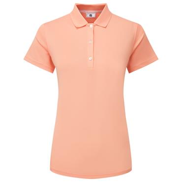 FootJoy Ladies Stretch Pique Solid Polo Shirt Papaya