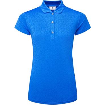 FootJoy Ladies Painted Floral Cap Sleeve Lisle Cobalt