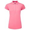 FootJoy Ladies Painted Floral Cap Sleeve Lisle Polo Shirt Pink Lemonade