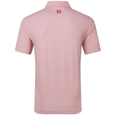 FootJoy Gents Scallop Geo Pique Polo Shirt Nantucket Red