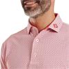 FootJoy Gents Scallop Geo Pique Polo Shirt Nantucket Red