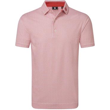 FootJoy Gents Scallop Geo Pique Polo Shirt Nantucket Red