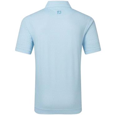 FootJoy Gents Scallop Geo Pique Polo Shirt Blue Reef