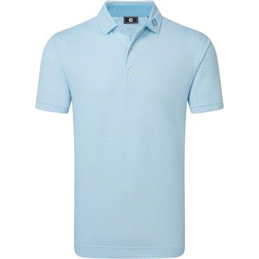FootJoy Gents Scallop Geo Pique Polo Shirt Blue Reef