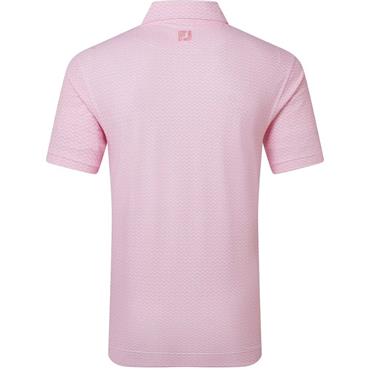 FootJoy Gents Scallop Geo Pique Polo Shirt Pink Pop