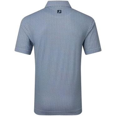 FootJoy Gents Scallop Geo Pique Polo Shirt Navy