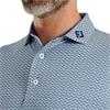 FootJoy Gents Scallop Geo Pique Polo Shirt Navy