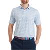 FootJoy Gents Hidden Palm P Lisle Polo Shirt Chambray White