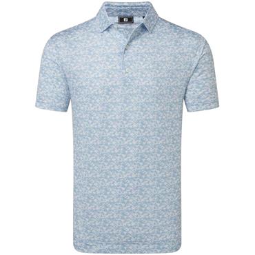 FootJoy Gents Hidden Palm P Lisle Polo Shirt Chambray White