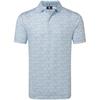 FootJoy Gents Hidden Palm P Lisle Polo Shirt Chambray White