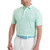 FootJoy Gents Hidden Palm P Lisle Polo Shirt Sea Glass White