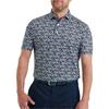 FootJoy Gents Hidden Palm P Lisle Polo Shirt Navy White