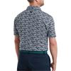 FootJoy Gents Hidden Palm P Lisle Polo Shirt Navy White