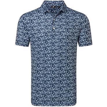 FootJoy Gents Hidden Palm P Lisle Polo Shirt Navy White