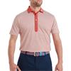 FootJoy Gents Feeder Stripe Pique Polo Shirt Nantucket Red