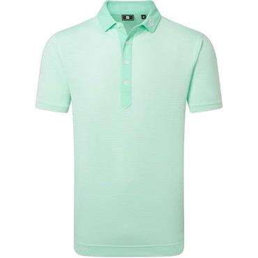 FootJoy Gents Feeder Stripe Pique Polo Shirt Sea Glass