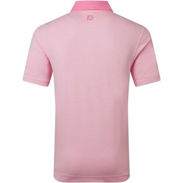 FootJoy Gents Feeder Stripe Pique Polo Shirt Pink Pop