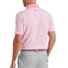 FootJoy Gents Feeder Stripe Pique Polo Shirt Pink Pop