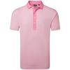 FootJoy Gents Feeder Stripe Pique Polo Shirt Pink Pop