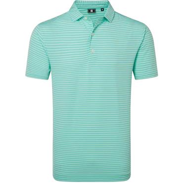 FootJoy Gents Shadow Stripe Lisle Polo Shirt Sea Glass