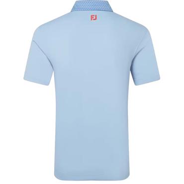 FootJoy Gents Star Geo Trim Pique Polo Shirt Chambray Coastal Blue
