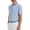 FootJoy Gents Star Geo Trim Pique Polo Shirt Chambray Coastal Blue