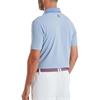 FootJoy Gents Star Geo Trim Pique Polo Shirt Chambray Coastal Blue