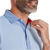 FootJoy Gents Star Geo Trim Pique Polo Shirt Chambray Coastal Blue