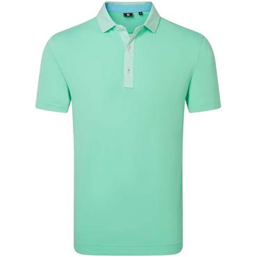 FootJoy Gents Star Geo Trim Pique Polo Shirt Seaglass