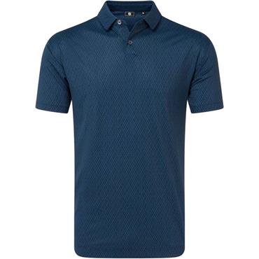 FootJoy Gents Modernist Geo Pique Polo Shirt Navy Tonal