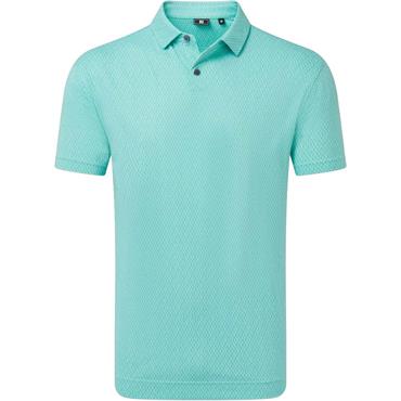 FootJoy Gents Modernist Geo Pique Polo Shirt Blue Reef Sea Glass