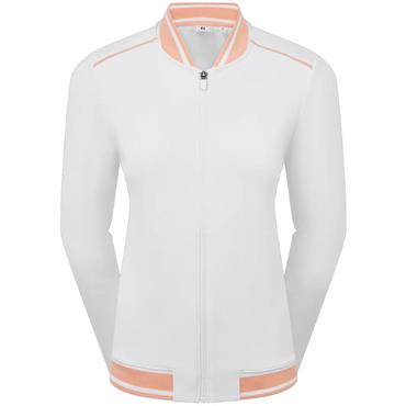 FootJoy Ladies Track Jacket White - Desert Peach