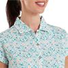 FootJoy Ladies Cap Sleeve Lisle Tile Blue Floral Print