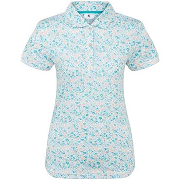 FootJoy Ladies Cap Sleeve Lisle Tile Blue Floral Print