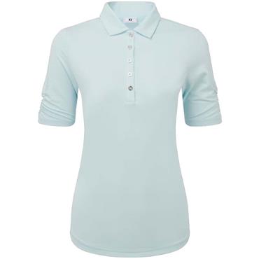 FootJoy Ladies Half Sleeve Ruched Lisle Glacial Blue