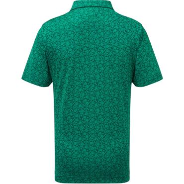 FootJoy Junior Painted Floral Lisle Polo Shirt Field Green