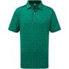 FootJoy Junior Painted Floral Lisle Polo Shirt Field Green