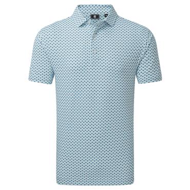 FootJoy Gents Ginko Geo Pique Polo Shirt White - Mint