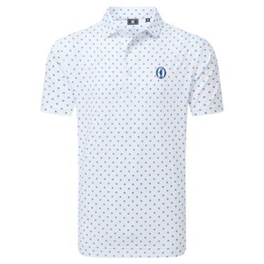 FootJoy Gents 154th Open Championship Ditsy Floral Lisle Polo Shirt White