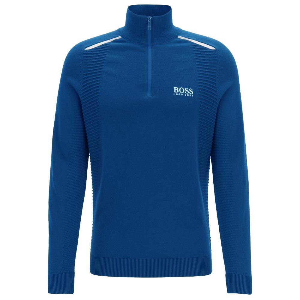 BOSS Gents Colour-Block Zelchior Pro 1/4 Zip Sweater Blue | Golf Store