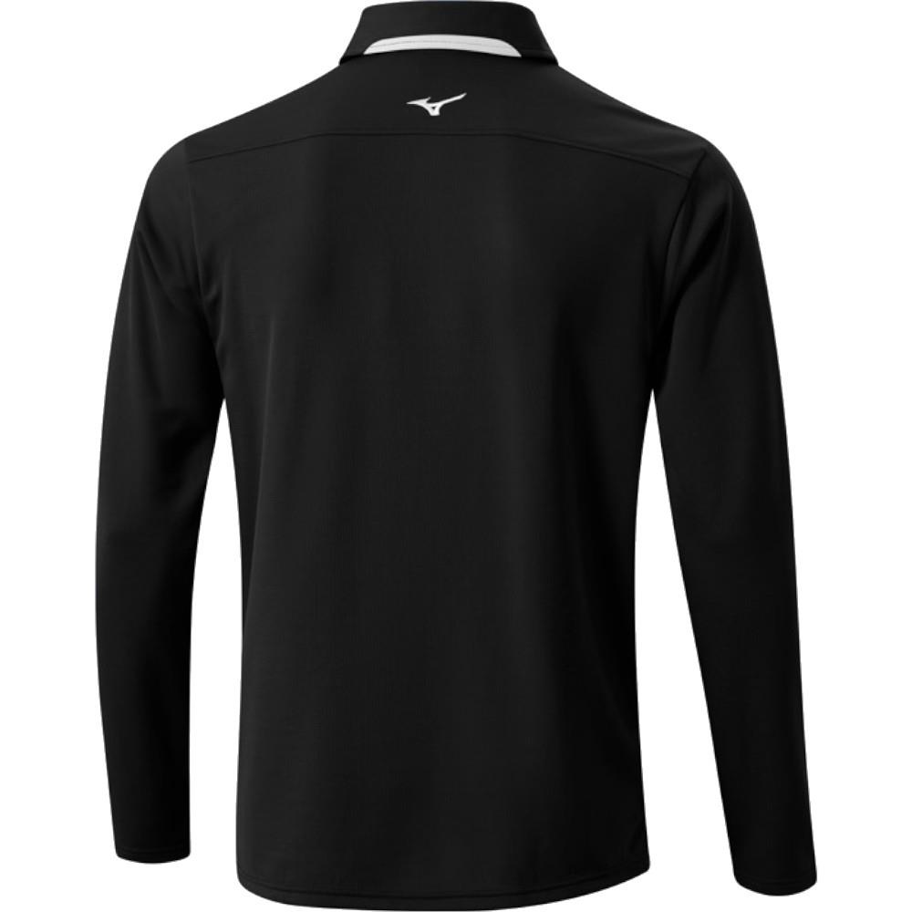 Mizuno Gents Breath Thermo Long Sleeve Polo Shirt Black