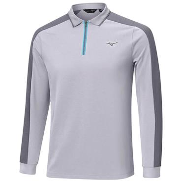 Mizuno Gents Showdown Long Sleeve Polo Shirt Quicksilver