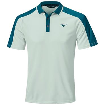 Mizuno Gents Showdoen Knitted Polo Shirt Pale Blue