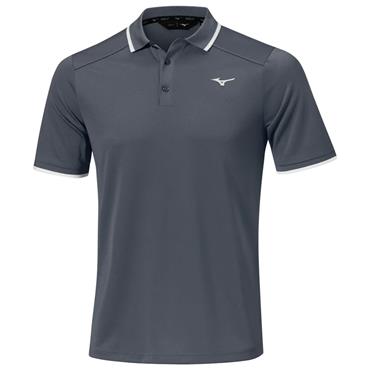 Mizuno Gents Rib Knitted Polo Shirt Lava Smoke