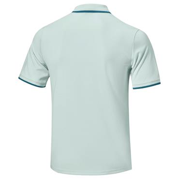 Mizuno Gents Rib Knitted Polo Shirt Pale Blue